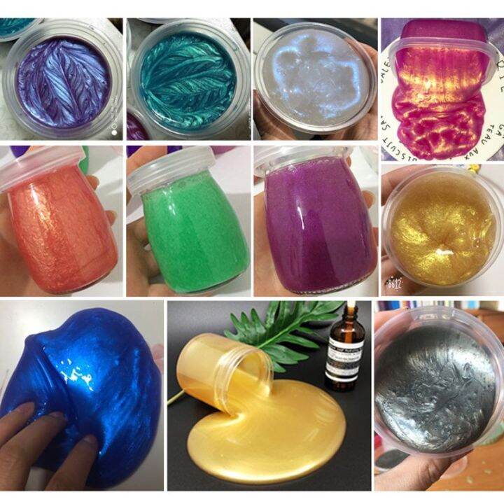 10กรัมสีเรซิ่นผงสลายความชื้นไมกาไข่มุกสีย้อมคริสตัลโคลนทำเครื่องประดับเรซินสีอะคริลิค