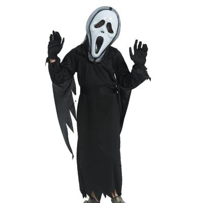 Ghost Halloween Costumes Halloween Face Scream Youth Ghost Costume Reusable Halloween Cosplay Hooded Robe Halloween Gift for Children workable