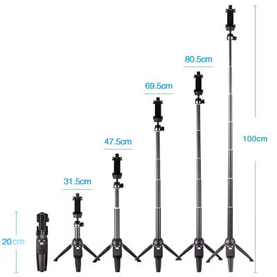 40นิ้ว Selfie Stick ขาตั้งกล้องพร้อมรีโมทคอนลสำหรับ Phone Salafi Stick สำหรับ Android Mobile Cellphone Selfiestick