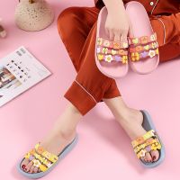 Cute Women Men Slippers Summer Slides Cartoon Bear Fruits Home Indoor Thick Soled Sandals Ladies Couples Bathe Shoes Flip Flops