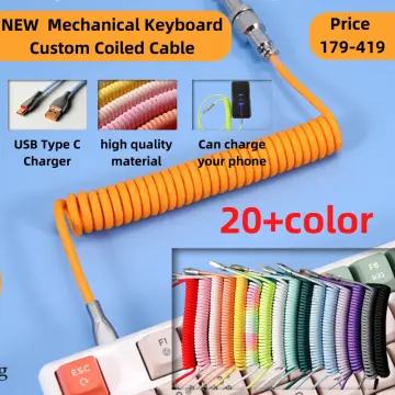 Type-C USB Keyboard TypeC USB Cable Mechanical Keyboard Coiled