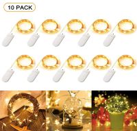 ZZOOI 10pcs LED Fairy String Lights Battery Operated LED Copper Wire String Lights Outdoor Waterproof Bottle Light For Bedroom Decor