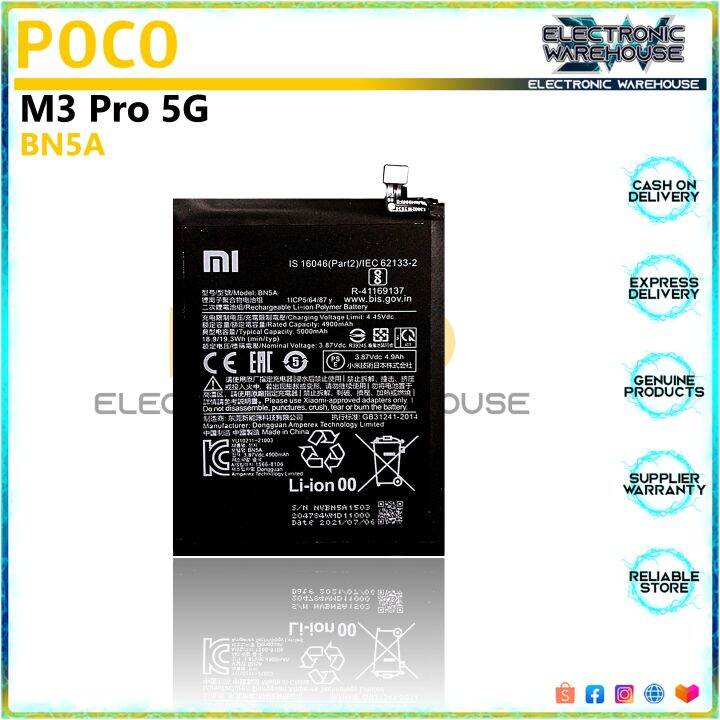 Battery for Poco M3 Pro 5G Model BN5A 5000mAh Capacity | Lazada PH