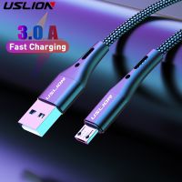 [KOLT Digital] USLION 3A สาย Micro USB สายชาร์จข้อมูลอย่างรวดเร็วสำหรับ Samsung Android Xiaomi Redmi Note 5 Microusb Type-C Charger สำหรับ iPhone