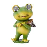 Solar Frog Lamp Cute Frog Figurine Solar Light For Garden Decor Outdoor Ornament Frog Solar Lights Outdoor Decorative Tabletop