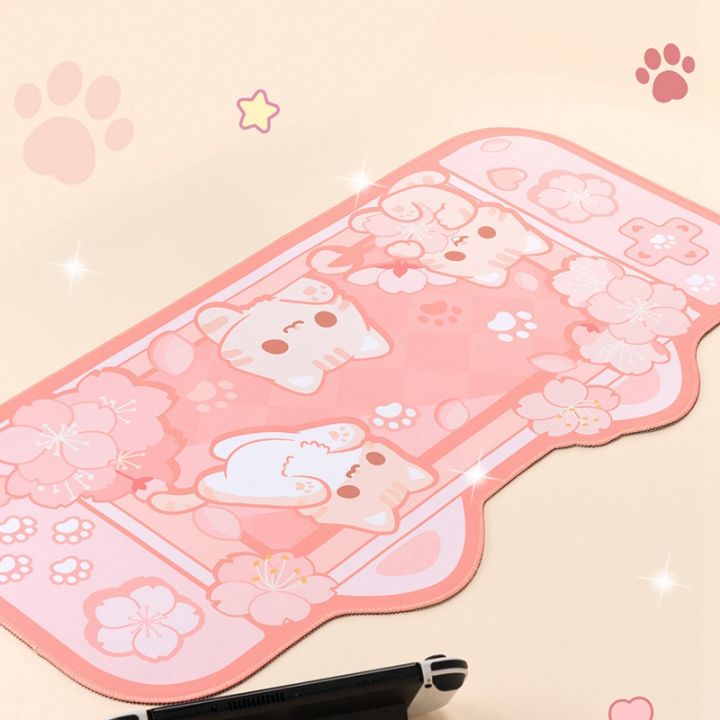 sakura-cat-large-mouse-pad-mouse-pad-for-cute-pink-sakura-cats-desk-mat-water-proof-nonslip-laptop-desk-accessories