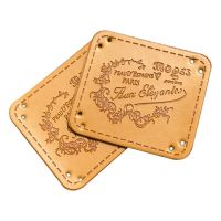 Natural Style Home Textiles Leather Handmade Labels Hand Made Sewing Accessories Leather Patches For Scarf Tags Cable Management