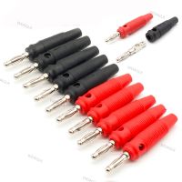 10Pcs/lot Red and Black 4mm Side Stackable Banana Plug Connector For Musical Speaker Video Audio DIY Connector WDAGTH