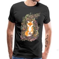 Casual Men T-shirt Fox And Flowers Fashion Short Sleeve Floral Printed T Shirts 100% Cotton Round Neck Garden Tee Shirt Summer - T-shirts - AliExpress