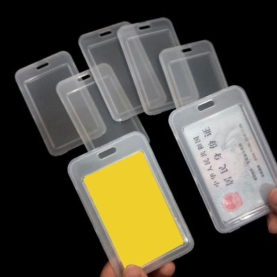 hot！【DT】□  Plastic Card Holder To Credit Cards Bank ID Ccover Sleeve Transparent Badge Clip