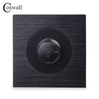 Coswall Wall Dimmer Switch Lamp Controller Only For Incandescent lamp Black / Silver Grey Brushed Aluminum Metal Panel 500W Max.