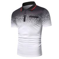Men Summer Fashion Slim Fit Short Sleeve Lapel Polo Shirt , Men Casual Sport Fake Pocket Golf Polo Shirt .