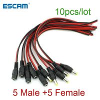 【CW】✢☏  10pcs/Lot 2.1x5.5 Mm Male Female Plug 12V Dc Pigtail Cable Jack Cctv Tail Extension Wire