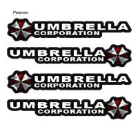 Pst 4Pcs Stiker Reflektif Tulisan Resident Evil Umbrella untuk Gagang Pintu Mobil