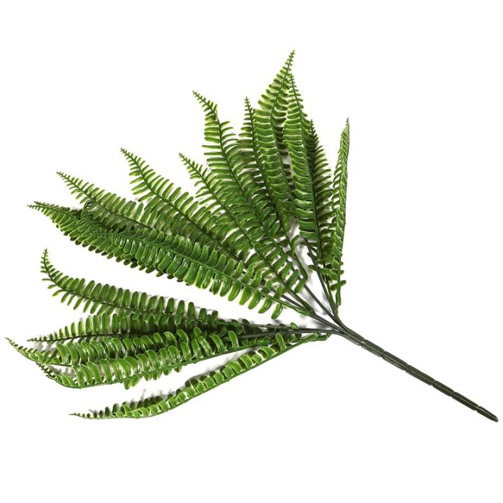 6x-7-branches-green-artificial-plant-floral-persian-leaf-flower-office-home-garden