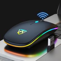 M1 เมาส์เก็บเสียง เงียบไร้เสียงคลิก ชาร์จแบตได้ Office 2.4GHz Wireless Silent Mouse RGB Backlight (รุ่นใหม่ปี2021)