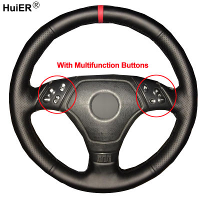 HuiER Hand Sewing Car Steering Wheel Cover Volant Funda Volante For BMW E36 E46 E39 Braid on the Steering wheel Car Accessories