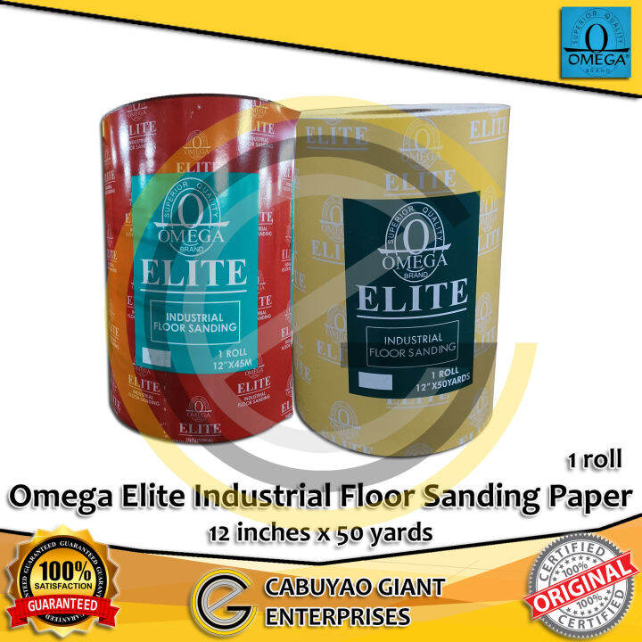 Omega Elite Industrial Floor Sanding Paper 12 feet x 50 yards 1 roll [ Black Red ] Grit [ 60