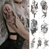 【YF】 Waterproof Temporary Tattoo Sticker Sword Prajna Flowers Tattoos Indian Eagle Dragon Tiger Body Art Arm Fake Sleeve Tatoo Women