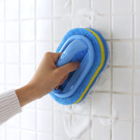 Kitchen with handle cleaning brush bathroom glass wall sponge thickened wipe the bottom of the bathtub ceramic cleaning tool