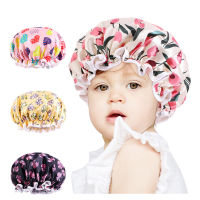 ใหม่เด็ก Silky ซาติน Bonnet Double Layer ปรับ Sleep หมวกสาว Night Turban เด็กสีทึบน่ารักหมวกแฟชั่นหมวกเด็ก