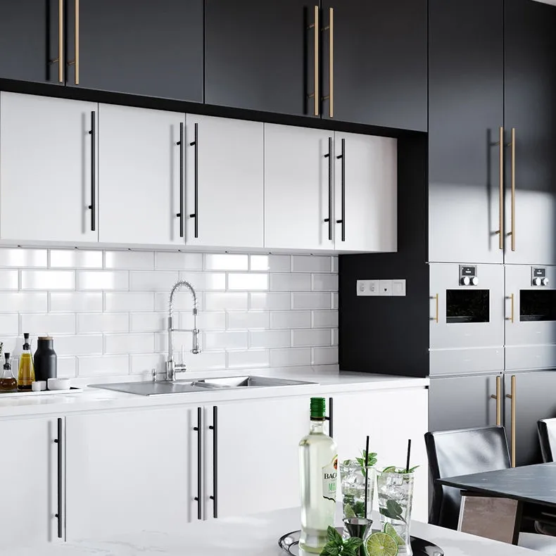 Black Golden Cupboard Handle Brushed, Brushed Stainless Steel Kitchen Cabinet Doors