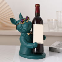 Modern French Bulldog Sculpture Wine Rack Figurine Miniature Bulldog Wine Rack Living Room Table Decor Accessory