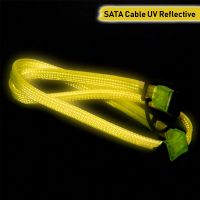 [CoolBlasterThai] SATA Cable VIZO UV Yellow Reflective 90-180 Degrees