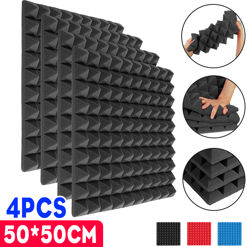 50 Packs Acoustic Foam Panels Sound Proof Padding,1 X 12 X 12 Studio Foam High Density Sound Absorbing Dampening Foam Soundproofing Foam Useful for Home & Studio Sound Insulation Arc Shaped 