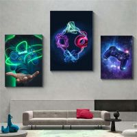 Gamer Room บทคัดย่อพิมพ์โปสเตอร์ Led เกมจับภาพวาดผ้าใบ Nordic Wall Art รูปภาพสำหรับเกมห้องนอนตกแต่งบ้าน Cuadros