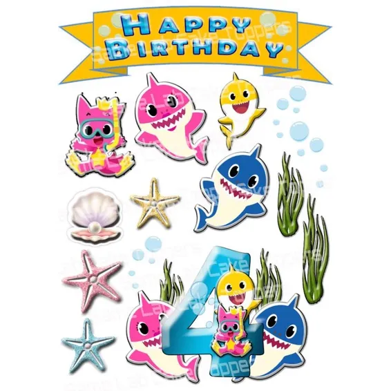 BABY SHARK CAKE TOPPER SET36z | Lazada PH