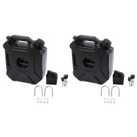 2X 5L Liters Black Fuel Tank Can Car Motorcycle Spare Petrol Oil Tank Backup Jerrycan Fuel- Canister with Lock&amp;Key