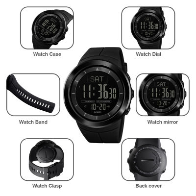 SKMEI 1403 Mens Digital Watch Compass Bracelet Waterproof Men Wristwatch Calorie Pedometer Sport Watches Male Clock Watch