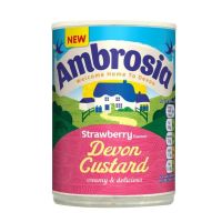 สินค้ามีจำกัด (x1) Ambrosia Strawberry Flavour Devon Custard 400g แอมโบรเซีย กลิ่นสตรอเบอร์รี่ เดวอน คัสตาร์ด 400g