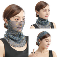 New Style Bib Womens Hedging Thin Sunscreen Veil Small Silk Scarf Neck Guard Women Gauze Scarf with shining2023