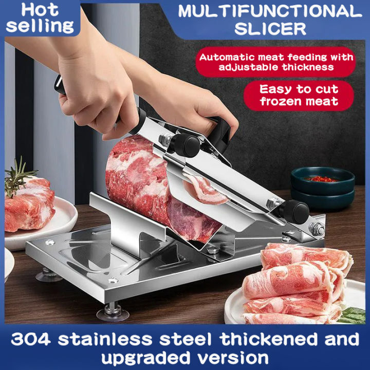 Spring Automatic Meat Delivery Food Cutter Slicing Machine Manual Slicer  Fat Beef Roll Lamb Roll Meat