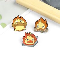 【CC】 Calcifer Brooch Jewelry Howls Anime Studio Enamel Pin for Manga Men Metal Badges