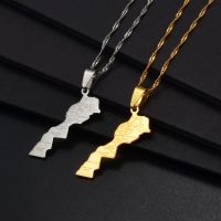 【CC】 Anniyo Maroc Map  amp; Cities Name Pendant Necklace Gold Color Jewelry for Men  236721