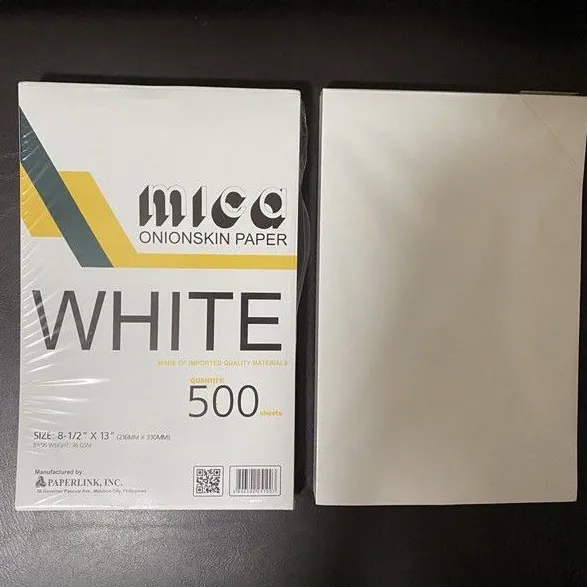 COD J&T EXPRESS Mica Onionskin Paper White 500 sheets 36 GSM 8 1/2 x 13 8 1/2 x 11 Onion Skin