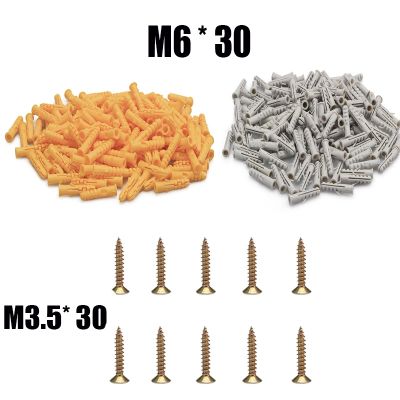 150/50pcs Plastic Self Drilling Expansion Drywall Anchor Screws Self Tapping Screw Kit M3.5 M6 Tube Wall Plugs