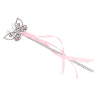 10Pcs Butterfly Fairy Wand Magic Stick Ribbon Girl Performance เครื่องแต่งกาย Props Party Princess Birthday