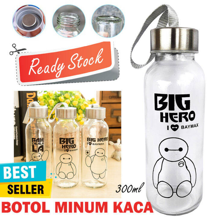 Botol Minum Creative Portable Sports Glass Water Bottles 300ml Big Hero ...