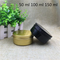 30 Pcs 50 100 150 Ml Empty Gold Black Aluminum Jar For Spices Candle Cream Pack Bank Small Containers New Free Organizer Tin