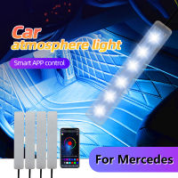 Car Interior Atmosphere LED RGB Strip Light Dash Floor Foot For Mercedes Bnez CLA GLC GLK W203 W210 W211 W204 W176 A B C Class