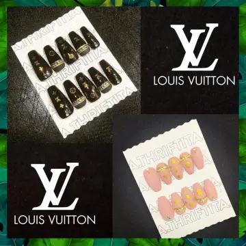 LV Popsicle, Neon Orange Nails, Designer Nails, Louis Vuitton, Press On  Nails, Glue On