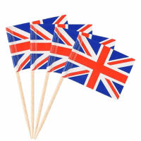 British Flag Toothpicks Union Jack Toothpick Flags Cupcake Toppers 100pcs Union Jack Cocktail Stick Flags for National Day Party Cupcake Toppers Decoration adorable