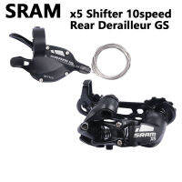 Sram ตัวเปลี่ยนเกียร์ด้านหลัง10วินาที X5 GS กรงขนาดกลางสีดำ1ชิ้นสำหรับจักรยาน Bahagian Basikal MTB