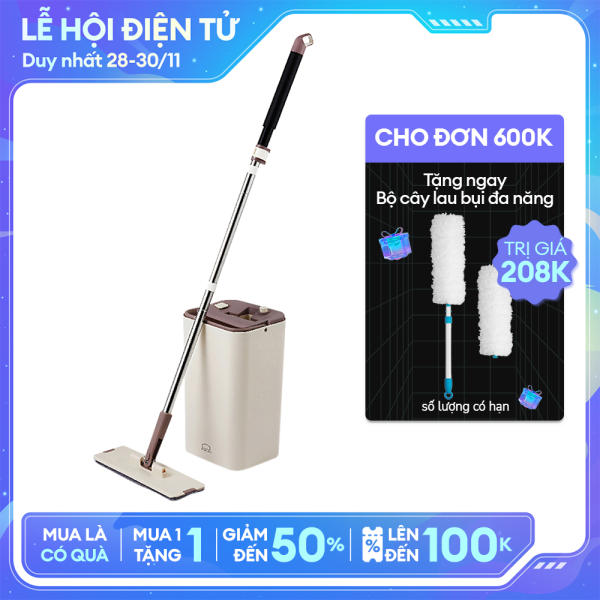 Bộ cây lau nhà Squeeze Flat Mop Lock&Lock ETM471 chất liệu cao cấp