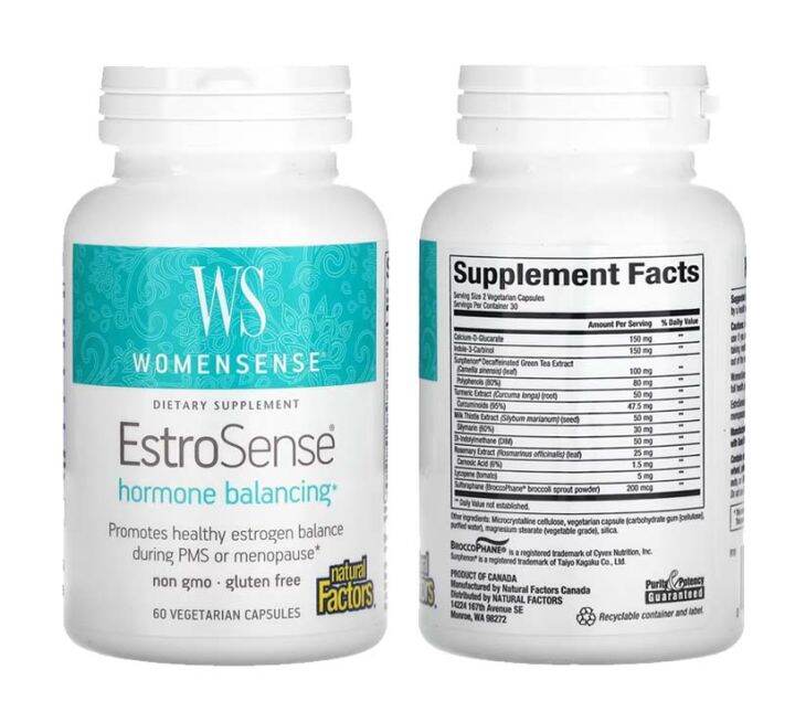 Natural Factors Womensense Estrosense Hormone Balancing Pms Menopause Vegans Vegetarians Lazada Ph 8572