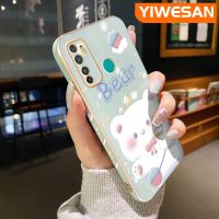 YIWESAN เคสสำหรับ Infinix เคส X655C 9 Pro ลายการ์ตูนน่ารักดีไซน์ใหม่หมีขาวหรูหราขอบเคสซิลิโคนนิ่มคลุมทั้งหมดเคสป้องกันทนแรงกระแทกกล้อง